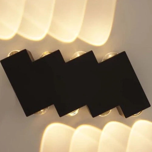 Outdoor and Indoor LED wall light, 4 Sources x 1W, IP65, ABS, Black, 3000K
