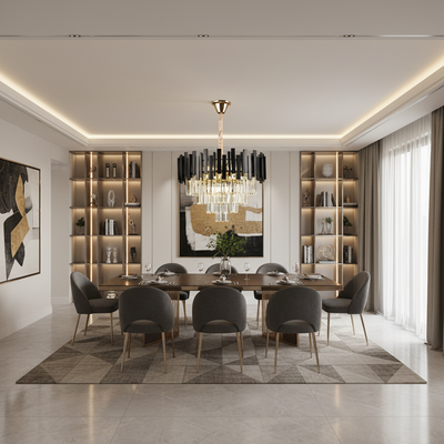 Crystal Chandelier BLOIS Eleganza 8xE14, Diameter 50cm, Black, Adjustable Height