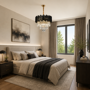Crystal Chandelier BLOIS Nobile 5xE14, Diameter 40cm, Black, Adjustable Height