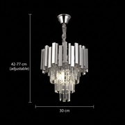 Crystal Chandelier BLOIS Petito 3xE14, Diameter 30cm, Silver, Adjustable Height