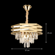 Candelabru Cristal HEXA Ø37cm 5xE14 Auriu