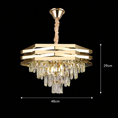 Candelabru Cristal HEXA Ø48cm 8xE14 Auriu