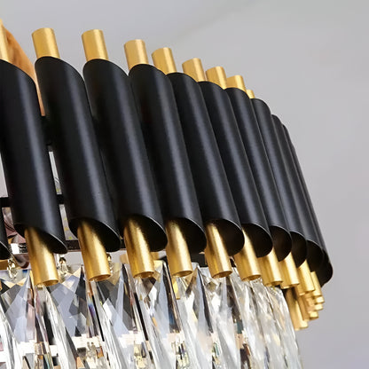 Crystal Chandelier VERSAILLES Elegance 8x E14, Diameter 50cm, Black, Shiny Gold, Adjustable Height Crystal Chandeliers Default Title Alessandro Design