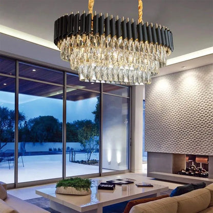 Crystal Chandelier VERSAILLES Regalis 10x E14, Shiny Gold and Black, Adjustable Height Crystal Chandelier Default Title Alessandro Design