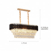 Crystal Chandelier VERSAILLES Regalis 10x E14, Shiny Gold and Black, Adjustable Height Crystal Chandelier Default Title Alessandro Design