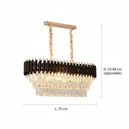 Crystal Chandelier VERSAILLES Regalis 10x E14, Shiny Gold and Black, Adjustable Height Crystal Chandelier Default Title Alessandro Design