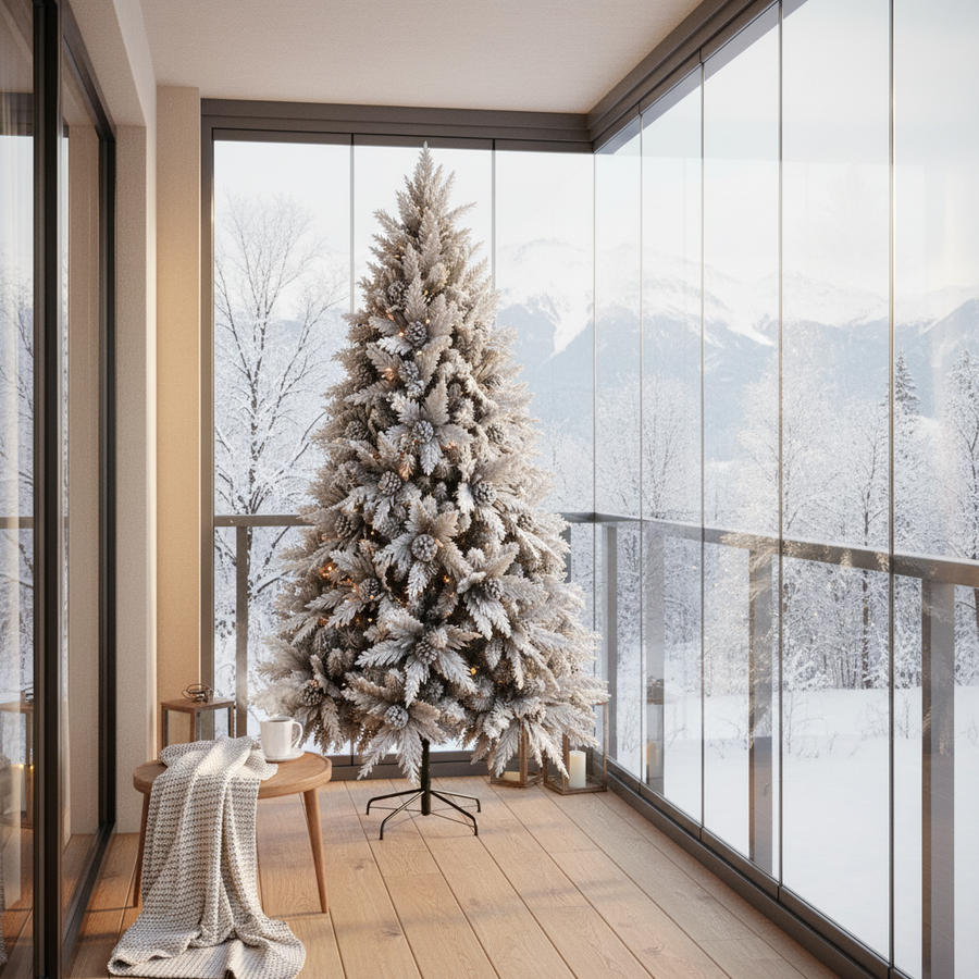 Brad Artificial GLEIS, 210 cm, 1200 vârfuri, Suport Metalic, Verde