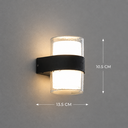 Outdoor MIRA LED wall lamp, 2 light sources, Warm light, Black