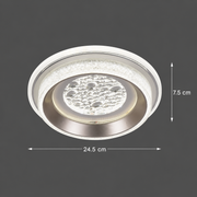 Lustra LED KALESO Petito, 37W, Diametru 24.5cm, Lumina Calda/Neutra/Rece, Alb, Metal si Cristal