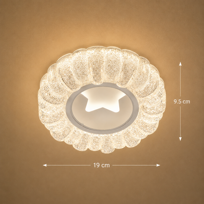 Lustra LED STARR Petito, 21W, Diametru 19cm, Lumina Calda/Neutra/Rece, Alb, Metal si Cristal