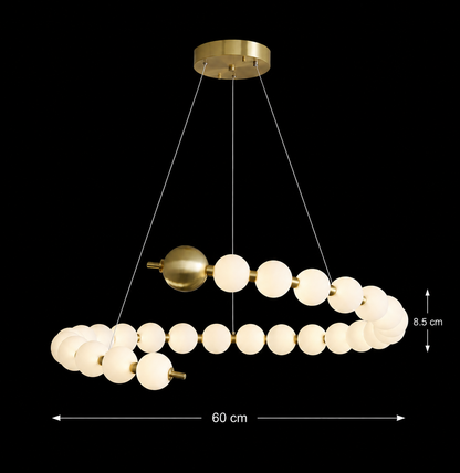Aurelia 41W Acrylic LED Hanging Chandelier with Remote Control, Dimmable, 3000K/4000K/6000K, Gold, Metal and Acrylic