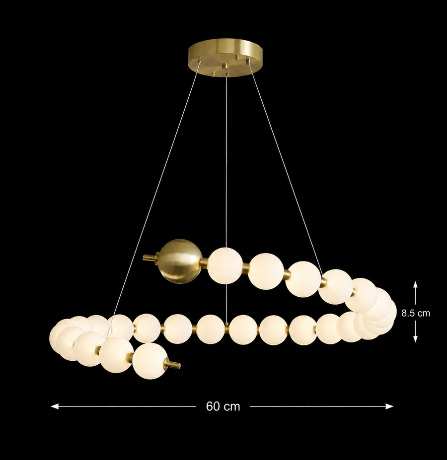 Aurelia 41W Acrylic LED Hanging Chandelier with Remote Control, Dimmable, 3000K/4000K/6000K, Gold, Metal and Acrylic
