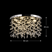 Crystal LED Chandelier LLC210/550CH Round, 30W, Cold/Warm/Neutral Light, Crystal, Shiny Chrome