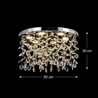 Crystal LED Chandelier LLC210/550CH Round, 30W, Cold/Warm/Neutral Light, Crystal, Shiny Chrome