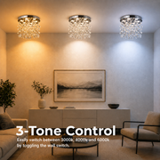 Crystal LED Chandelier LLC210/550CH Round, 30W, Cold/Warm/Neutral Light, Crystal, Shiny Chrome