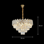Crystal Chandelier WINDSOR Nobile 5xE14, Diameter 39cm, Shiny Gold, Adjustable Height Crystal Chandeliers Default Title Alessandro Design