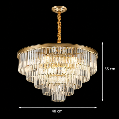 Crystal Chandelier CHAMBORD Eleganza 8xE14, Diameter 48cm, Matt Gold Crystal Chandeliers Default Title Alessandro Design