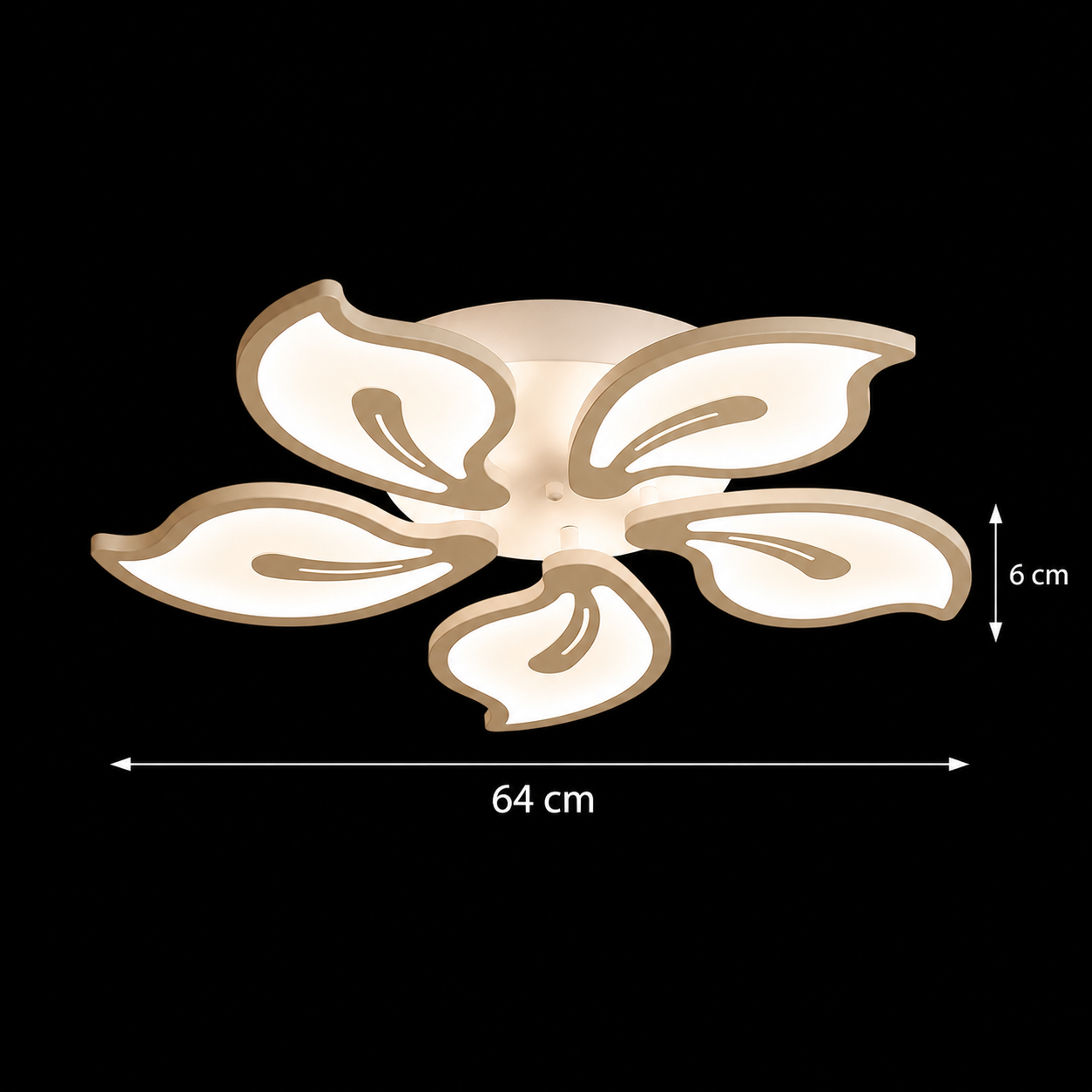 LED chandelier with remote control JASMINE 66W, 5 Petals, Cold/Warm/Neutral light, Dimmable, White LED chandelier with remote control Default Title Alessandro Design