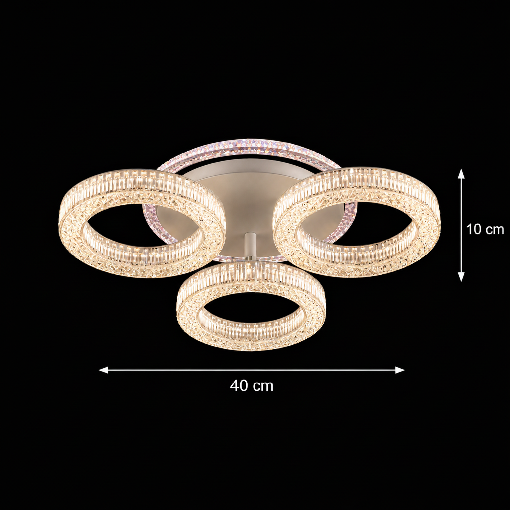 Lustra LED RONDA Nobile cu telecomanda 46W, 3 Cercuri, lumina Rece/Calda/Neutra, Dimabila, Alb Lustre LED cu Telecomanda Default Title Alessandro Design