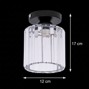 Classic Chandelier, Georgian, 1x E27, Glass Shade, Black, Metal and Glass Classic Chandeliers Default Title Alessandro Design