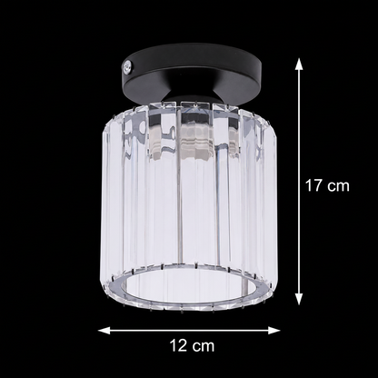 Classic Chandelier, Georgian, 1x E27, Glass Shade, Black, Metal and Glass Classic Chandeliers Default Title Alessandro Design