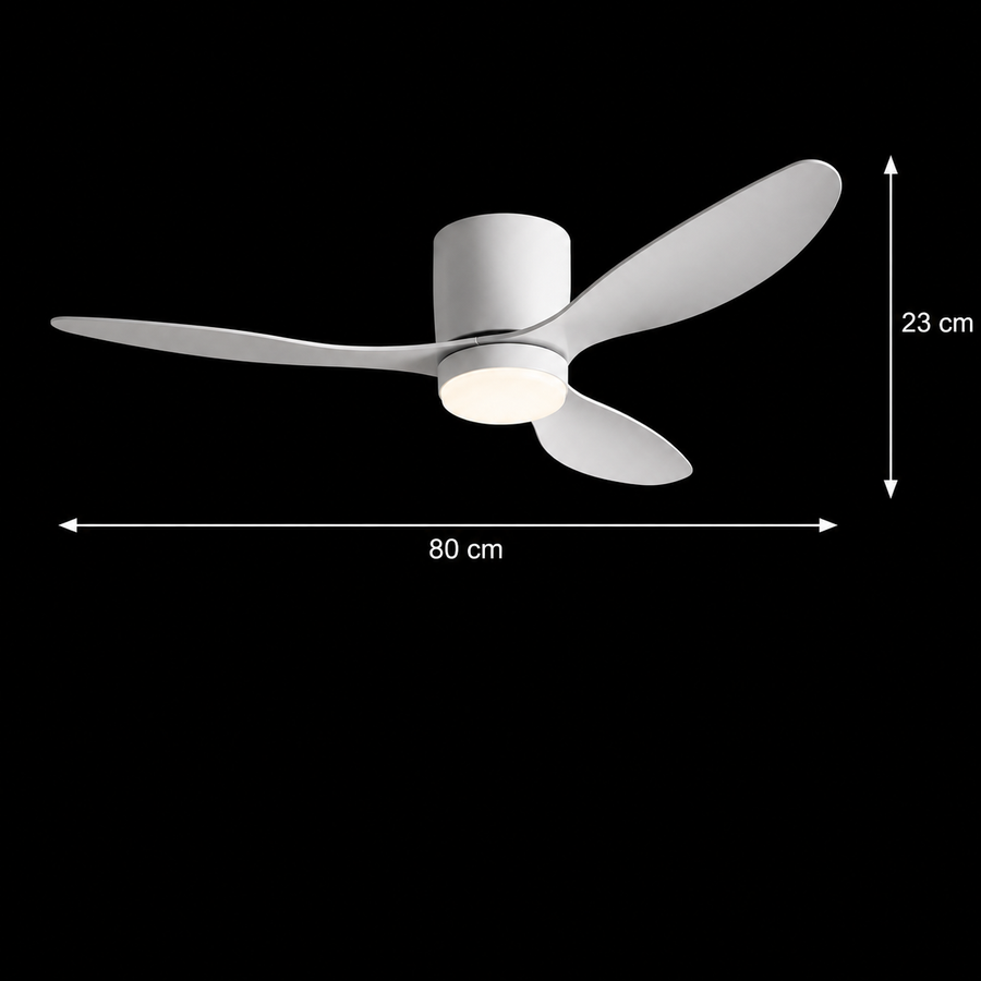 Lustra LED Ventilator VENTIS cu Telecomanda, 21 W, D80cm, Lumina Rece/Neutra/Calda, Metal si Plastic, Alb