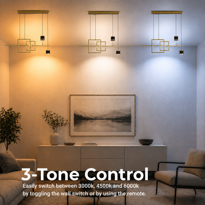 Suspended LED chandelier with remote control DENISSE 81W, Cold/Warm/Neutral light, Dimmable, Gold, Adjustable height, 2233/4GD LED chandeliers with remote control Default Title Alessandro Design