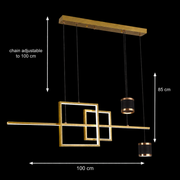 Suspended LED chandelier with remote control DENISSE 81W, Cold/Warm/Neutral light, Dimmable, Gold, Adjustable height, 2233/4GD LED chandeliers with remote control Default Title Alessandro Design