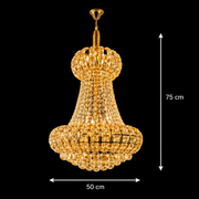 Candelabru Cristal CASTRUM Eleganza 9xE14, D50 cm, Auriu, Inaltime Reglabila, Metal si Cristal Candelabre Cristal Default Title Alessandro Design