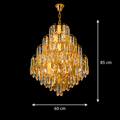Candelabru Cristal TIER Magno 13xE14, D60 cm, Auriu, Inaltime Reglabila, Metal si Cristal Candelabre Cristal Default Title Alessandro Design