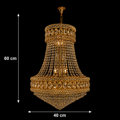 Candelabru Cristal EMPIRE Nobile 6xE14, D40 cm, Auriu, Inaltime Reglabila, Metal si Cristal Candelabre Cristal Default Title Alessandro Design