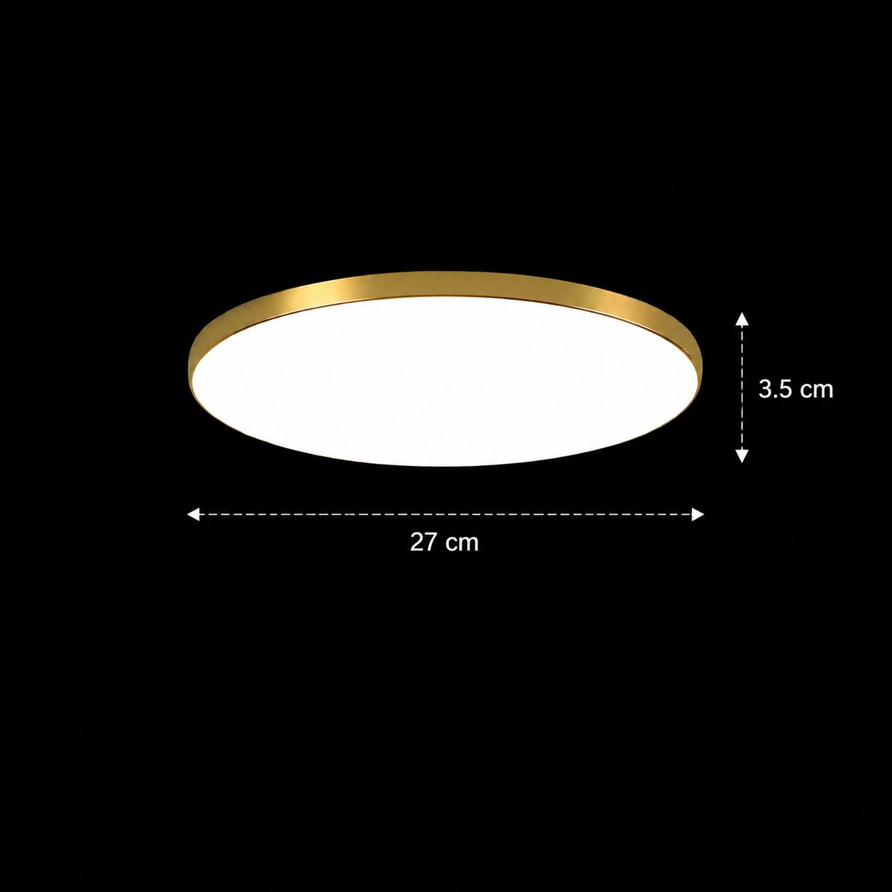 LED ceiling light SOLIS 27cm 20W Cold Light Gold LED ceiling lights Default Title Alessandro Design