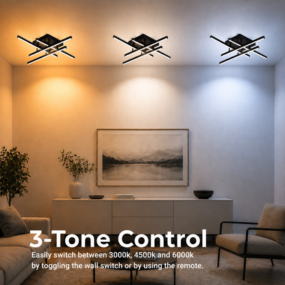 LED Chandelier with Remote Control LINEX, 52W, 4 Elements, Linear, Cold/Warm/Neutral light, Dimmable, Black LED Chandeliers with Remote Control Default Title Alessandro Design
