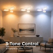 LED chandelier with remote control ORCHID 40W, 3 Petals, Cold/Warm/Neutral light, Dimmable, White LED chandelier with remote control Default Title Alessandro Design