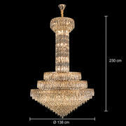 Candelabru Cristal GRAND 87xE14, D138 cm, Auriu, Inaltime Reglabila, Metal si Cristal Candelabre Cristal Default Title Alessandro Design