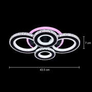 LED Chandelier with remote control and crystal NOVA ROTONDA RGB 82W, 4 Circles, Cold/Warm/Neutral light, Dimmable, Black LED Chandeliers with Remote Control Default Title Alessandro Design