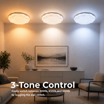 Plafonieră LED Floare 23 cm, 22W, 3000K / 4000K / 6000K, Alb, Metal si Acril Plafoniere LED Default Title Alessandro Design