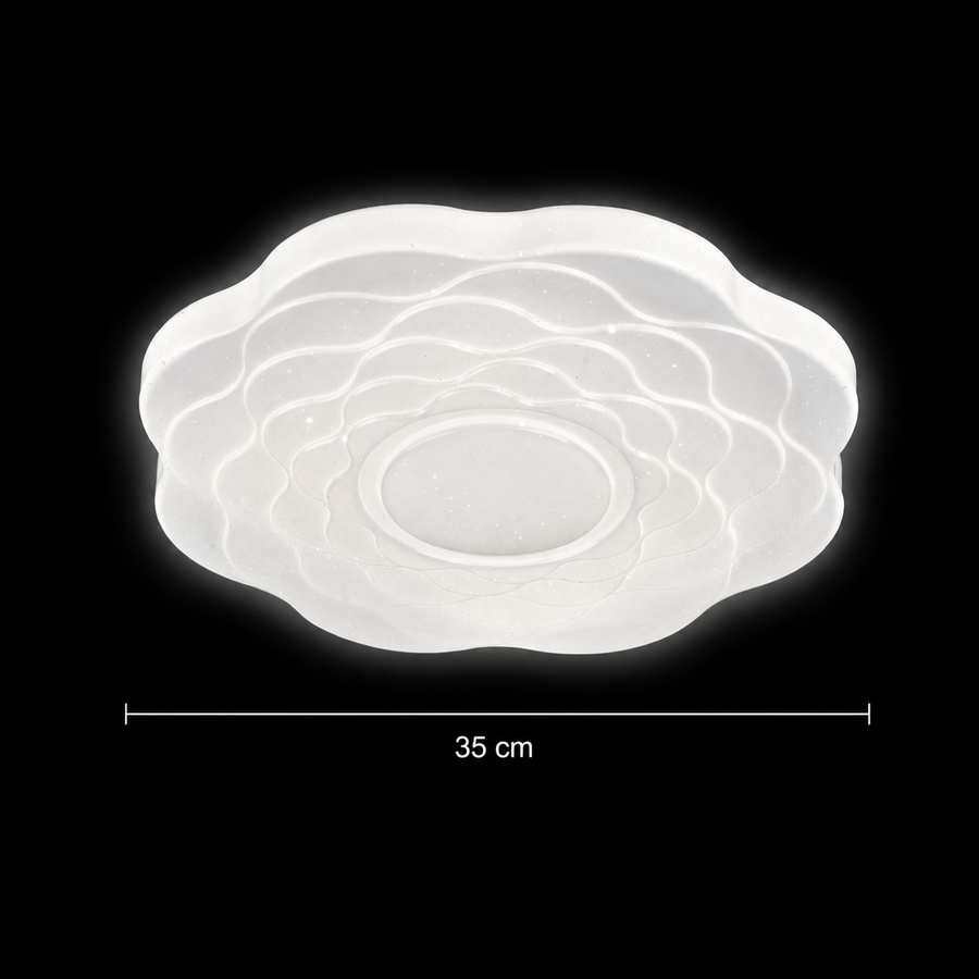 Plafonieră LED Floare 35 cm, 32W, 3000K / 4000K / 6000K, Alb, Metal si Acril Plafoniere LED Default Title Alessandro Design