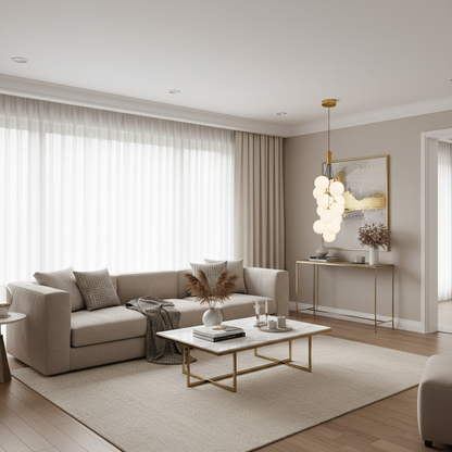 Lustra Suspendata VINE Nobile, Ø35cm, 13xG9, Alb, Metal si Sticla