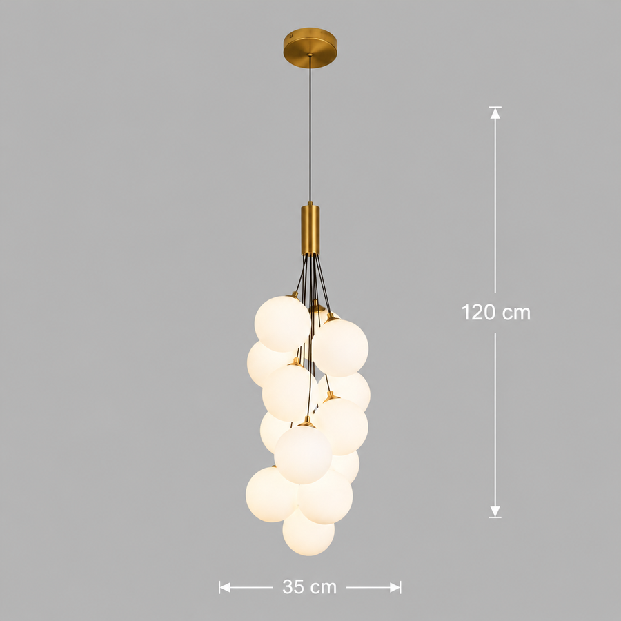 Lustra Suspendata VINE Nobile, Ø35cm, 13xG9, Alb, Metal si Sticla