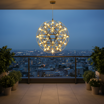 Crystal LED KILKENNY Culmino Chandelier, 144W, Neutral Light, Diameter 60cm, Gold