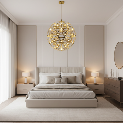 Crystal LED KILKENNY Culmino Chandelier, 144W, Neutral Light, Diameter 60cm, Gold