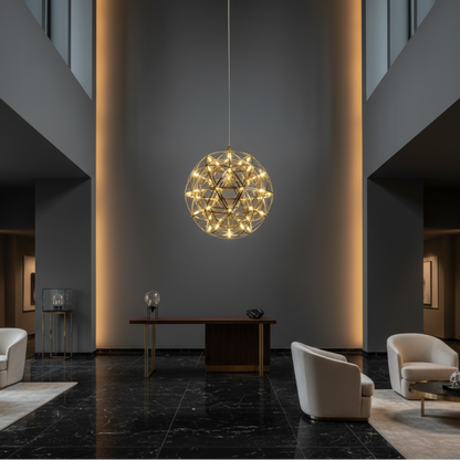 Crystal LED KILKENNY Culmino Chandelier, 144W, Neutral Light, Diameter 60cm, Gold