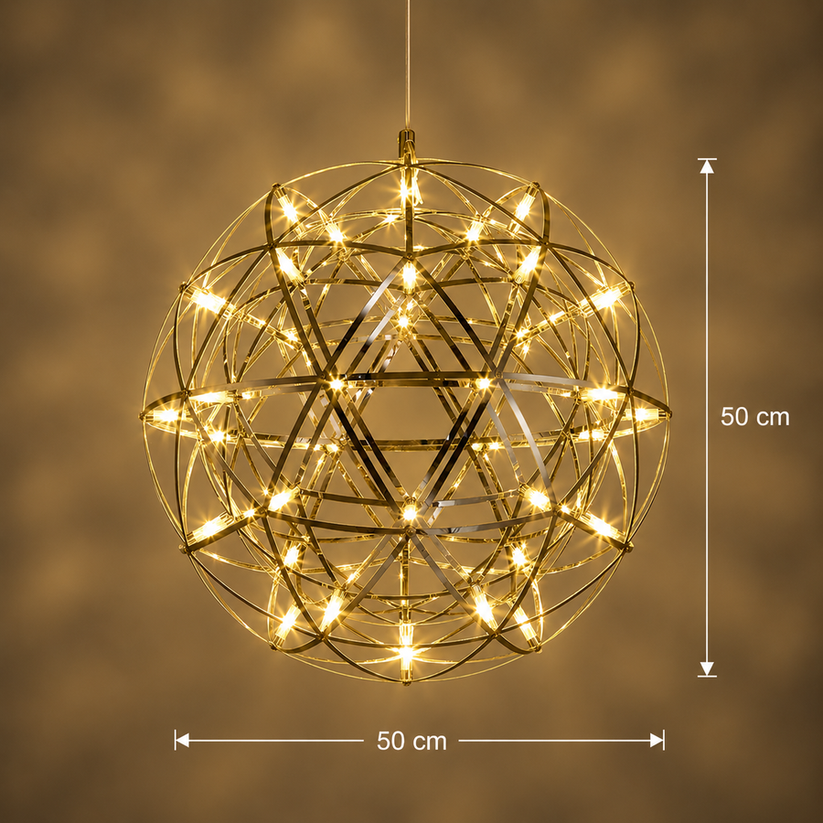 Crystal LED KILKENNY Culmino Chandelier, 144W, Neutral Light, Diameter 60cm, Gold