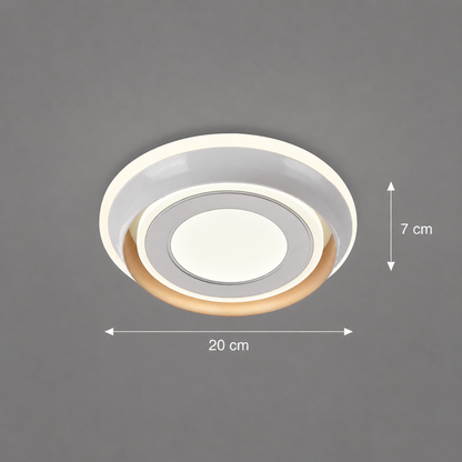 Lustra LED ROUE, 27W, Diametru 20cm, Lumina Calda/Neutra/Rece, Alb, Metal si Acril