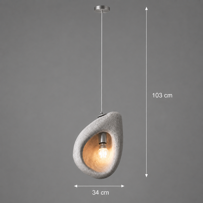Lustra Moderna FOAMER, 35 cm, Suspendata, 1x E27, Alb, Metal si Spuma, Inaltime Reglabila