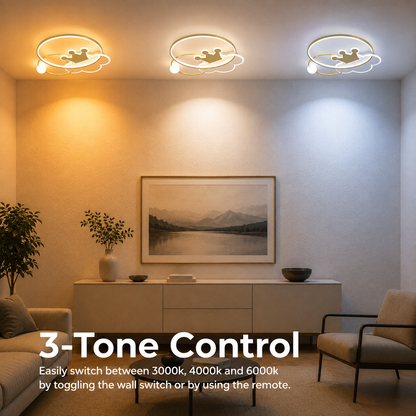Rafael LED Chandelier with Remote Control, 58W, Dimmable, 3000K/4000K/6000K, Gold