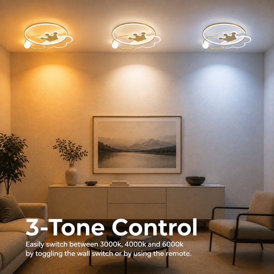 Rafael LED Chandelier with Remote Control, 58W, Dimmable, 3000K/4000K/6000K, Gold