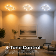 LED chandelier with remote control VOLTA 125W, Oval, Cold/Warm/Neutral light, Dimmable, White