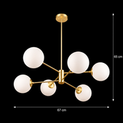 LOFT Suspended Chandelier, 6x E27, Gold